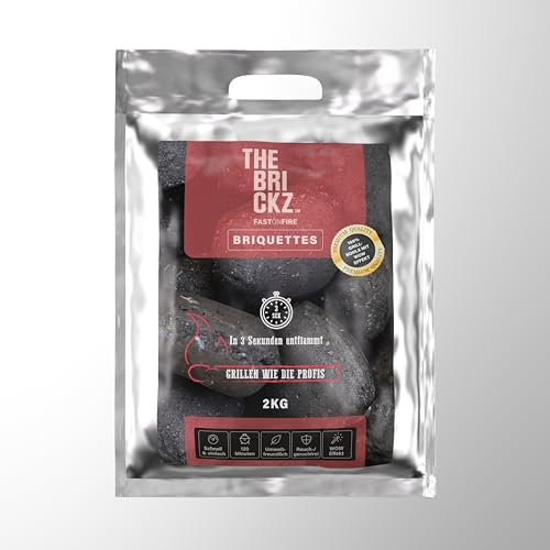 THEBRICKZ BRIQUETTES | 5 x 2 kg Briketts | für die Grillzubereitung | in 3 Sek. entflammt | Rauch- und Geruchsfrei (5)