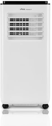 Ufesa A9 Aire Acondicionado Portátil 3en1, Refrigeración, Ventilación y Deshumidificación, 9000 BTU/día, Silencioso, Pantalla LED, Temporizador 24h, Hasta 15m², Gas R290, con Mando a Distancia