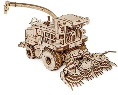 EWA Eco-Wood-Art - 3D-Holzpuzzle für Jugendliche und Erwachsene, 14+ - ERNTEMASCHINE FS80 - DIY-Bausatz, Selbstmontage, kein Kleber erforderlich - 580 Stück