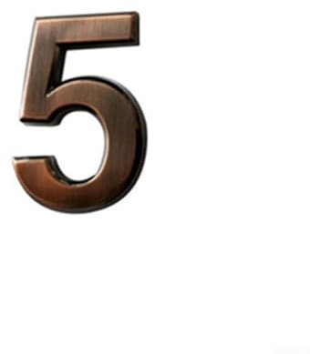 FACULX Numero adesivo per cassetta postale in resina ABS, numero civico 3D, antiruggine (5 numeri)