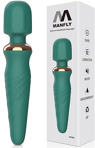 MANFLY Multifunctional Home Massager, Wireless Handheld Waterproof Powerful Massage Tool, Suitable for Neck Shoulders Waist Legs and Feet, Blue (Green)