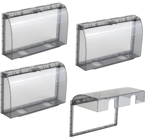 WENLISELL 4 PCS Wall Outlet Box Covers, Black Double-Position Waterproof Wall Switch Socket Outlet Cover, Wall Switch Face Plate Panel Box for HomeWall Switch Socket Outle