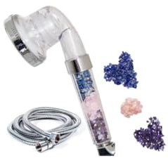 Cabezal de ducha iónico de mano con 3 modos, con filtro de alta presión, extraíble para ahorrar agua, suaviza el agua dura (3 piedras de germanio+tubo de baño150cm)