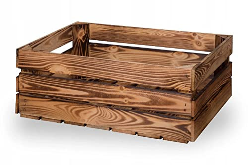 Neue Obstkisten Holzkisten Weinkisten Apfelkisten Geflammte 60x40x20cm