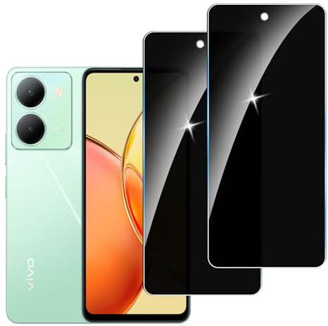 LYPHPE 【2 Piezas】 Protector Pantalla Privacidad para Vivo Y36,Cristal Templado Anti Espía,Anti-Espía Vidrio Película,9H Dureza,Anti-Arañazo,Sin Burbujas,Privacy Screen Protector