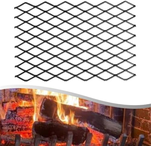 Retenedor de cenizas de chimenea resistente, protector de fuego resistente para chimenea, fuego abierto, quemador de leña. Cubierta de protección contra chispas segura, metal (7.5 x 11.8 pulgadas)