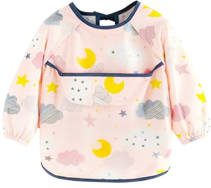 Kaslaider Tablier Bébé, Bebe Bavoir Imperméable, Bavoirs à Manches Longues, EVA Lavable Bavette, Nourrisson Blouse Tablier, Etanche Tablier D'Alimentation Enfant pour Tout-Petit de 6-36 Mois (A)