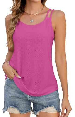 StylSense Tank Top Damen Tshirt Sommer Tanktops Frauen Ärmellos Shirts Oberteile Elegant Spaghetti Cami Bluse Locker