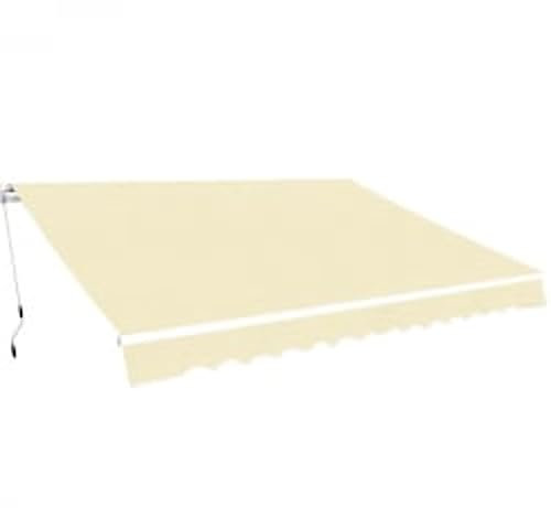 Willood Gelenkarmmarkise Handkurbel Handbetrieben Gelenkarm Markise Balkonmarkise 600 cm Cremeweiß