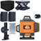 Rosfix Laser-Wasserwaage Orange Tiger 16 Linien ROT16L-E | 360° Kreuzlinienlaser | 2 Akkus | Fernbedienung | IP54 Schutz | Inklusive Wandhalterung & Koffer