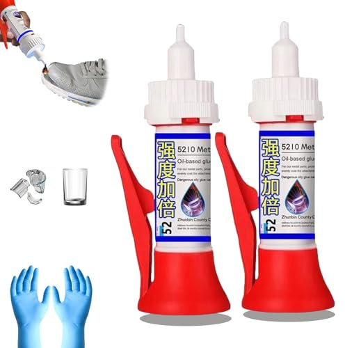 Liocwocne Powerful Solder Multi-Material Repair Adhesive, 5210 Met Oil Based Glue Metal, Ceramic, Multi-Material Repair Adhesive for Wood, Furniture, Shoes, Cups, Plastic(2pcs)