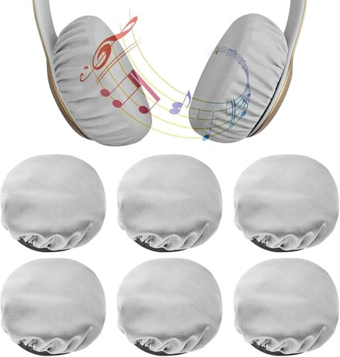 HESUSUSI Fundas elásticas para auriculares, 6 unidades, 10 cm, elásticas, de espuma lavable, para auriculares con almohadillas de 9 a 11 cm