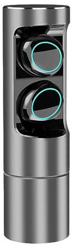 SIMPLETEK - Auricolari Senza Fili K-01 Bluetooth 5.0, 800mAh, Microfono Integrato, Compatibili Android iOS, Grigio Scuro