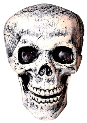 3 Stück Halloween Deko Skelett, Halloween Deko Outdoor Totenkopf Helloween Skelett Dekor Realistische Helloween Gartendeko Spooky Grabstein Skeletons Vergraben Kopf Und Hände (Totenkopf einzeln)
