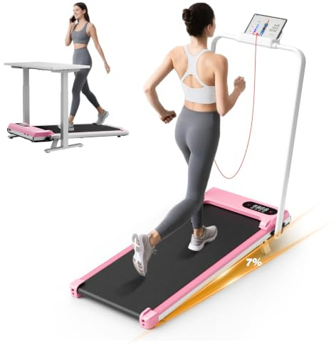 Walking Pad with Incline, 3 in 1 Foldable Treadmills for Home | 8% Incline, 2.5HP Quite Motor, 1-8KM/H, 130KG Capacity, Remote Control & LED Display, UK Stock Fast Door to Door Delivery