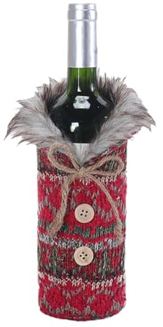 zjhukfmc Wine Covers for Christmas - Knitting Soft Protection,Holiday Wine Bottle Clothes Bag,for Friends Holiday Festival Living Room Kitchen Home Bar Shop Festival Home Bar