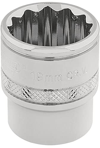 Draper 32797 3/8-Inch Square Drive 12-Point Hi-Torq Metric Socket, 19mm Size