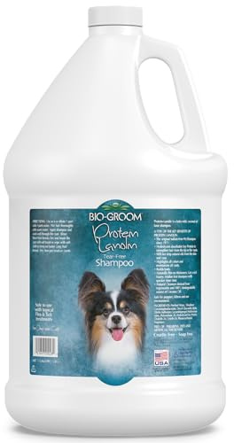Bio-groom Protein Lanolin Dog Shampoo - Tear-Free Pet Shampoo, Dog Bathing Supplies, Puppy Wash, Cat & Dog Grooming Supplies, Cruelty-Free, Made in USA, Tearless Dog Products - 1 Gallon