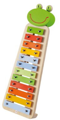 Trudi Metallisches Xylophon Frosch | Sevi | Kindermusikspiele. Um Spielen zu Lernen | 40x4x13,5cm | Musikinstrumente aus Holz | Modell 82539