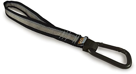 Kurgo Auto-Sicherheitsgurtschlaufe für Hunde, Einfaches Anbringen mit Karabiner aus Stahl, 25,4 cm Länge, Grau/Schwarz