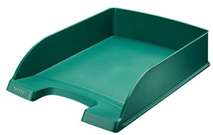 Leitz Briefkorb Standard A4, 5er Pack, Briefablage in Premium-Qualität, Stapelbare Ablagefächer als Schreibtisch-Organizer, Kombinierbar mit Plus-Serie, Grün, 52270055