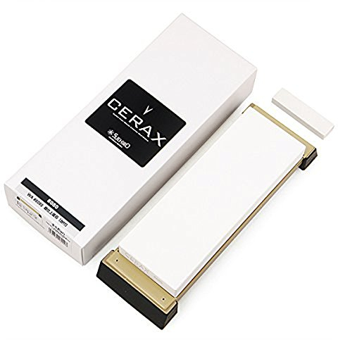 Pierre à Aiguiser Suehiro Céramique Cerax 8080 Grain 8000, Fabriquée au Japon, Pierre Nagura Incluse, Affûtage Extra-Fin des Couteaux de Cuisine Tranchant Rasoir