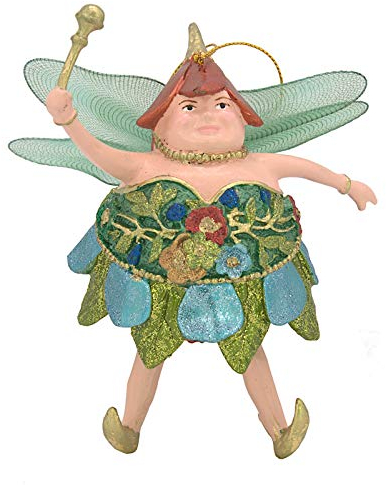 crafts & design Dicke Elfe, Fee, Deko Hänger, hellblau, grün, 15 cm