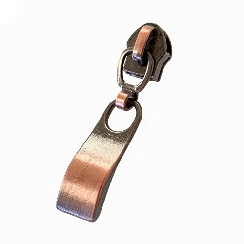 5 Zipper für Spiralreißverschluss 5mm non lock kupferfarbig - Schieber Schlitten