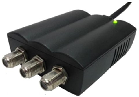 Ra.El.Con. Mini Amplificatore da Interno 2 USCITE LTE Free 1 in - 2 out VHF/UHF 112DBUV Guadagno 25DB AV 50033