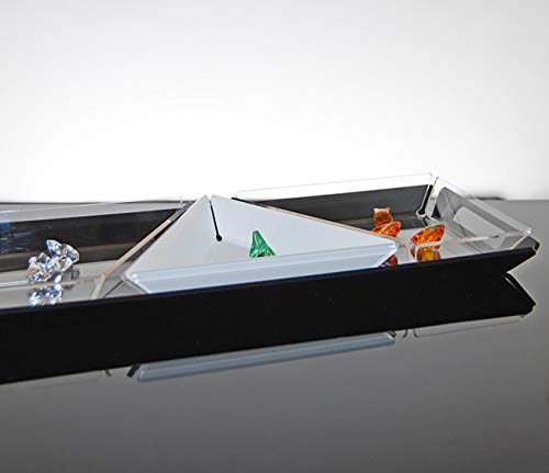 Set bestehend aus 4 Tabletts für Aperitifs, Tapas und Snacks aus Plexiglas, Farbe: Schwarz