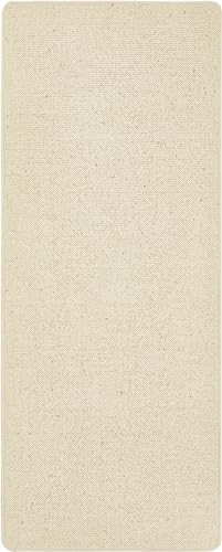 -LUXOR- living Wollteppich, Teppich Läufer aus 100% Schurwolle, Flachgewebe, Webteppich für Wohnzimmer, Essezimmer, Schlafzimmer, Creme, 67 x 200 cm