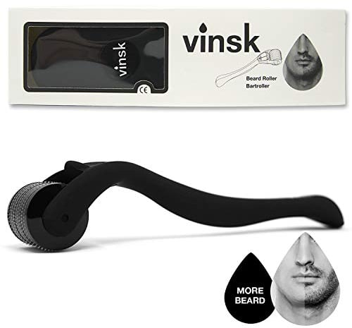 vinsk® Bartroller für kräftigen Bartwuchs | 540 feinsten Mikronadeln für erhöhtes Bartwachstum | Hygienischer Bart Roller für eine effektivere Bartpflege I Bartroller Bartwuchs