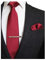 JEMYGINS Herren Hochzeit Krawatten und Einstecktuch krawattenklammer Set einfarbig in verschiedenen Farben, Dunkelrot, M