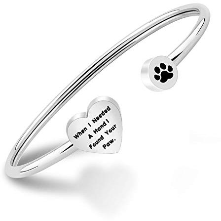 Dog paw Print Pendant Necklace Infinity Love Heart Necklace Women Jewelry (silver, st)