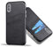 LUCKYCOIN Genuine Leather Case with Card Holder for iPhone XS Max 6.5in,Wallet Case with Metal Buttons,Black ﻿