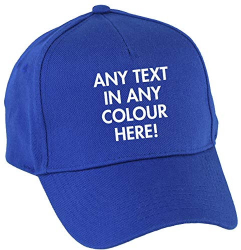 Hippowarehouse Personalised Baseball Cap hat Premium Printed 5 Panel OneSize Adults Royal Blue