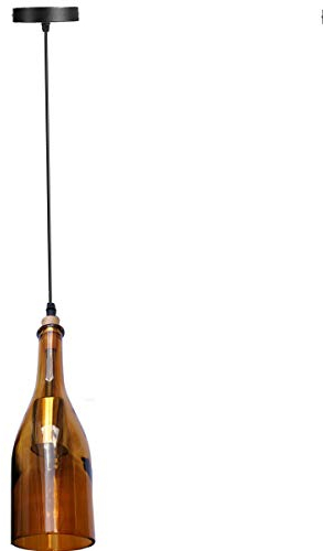 Weinflasche Deckenlampe Vintage Style Gelb Farbe E27 Pendelleuchte Glaslampe 60W