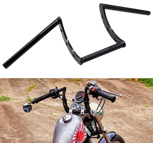 AnXin Motorcycle Handlebar Z Bars 22mm 7/8 Handlebars For Drag Custom Bobber Chopper Cruisers Softail Dyna Sportster - Black