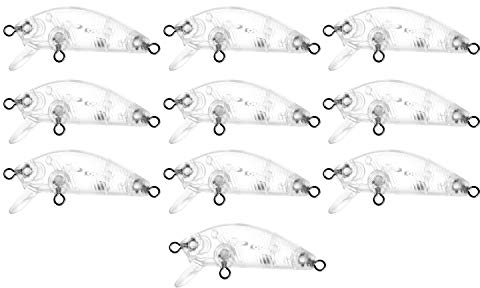 Bestlymood 10 StüCk Angelk?Der K?Rper 5Cm 2.7G Unlackierte Crankbait Vib Minnow Wobbler Hard Bait Blank K?Der