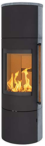 H&M Germany Kaminofen EVO 2.1 XL Naturstein Schwarz Ofen Heizofen Holzofen Kamin 7kw