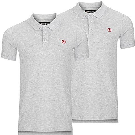 riverso Herren Poloshirt RIVJohn Basic 2er Pack Kurzarm Shirt Regular Fit Polohemd Kragen Baumwolle Einfarbig Knopfleiste Sommer S M L XL XXL 3XL 4XL 5XL