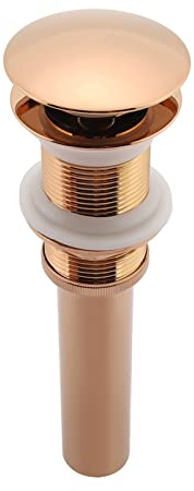 TOPINCN Pop-Up-Abfluss, G1 1/4 Messing-Badezimmer-Waschbecken-Pop-Up-Abfluss-Baugruppe ohne Überlauf(Roségold)