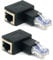 HTGuoji - Lot de 2 adaptateurs Ethernet RJ45 coudés à 90 degrés RJ45 8P8C mâle vers femelle Cat5e Cat6 connecteur de raccordement réseau (droite)