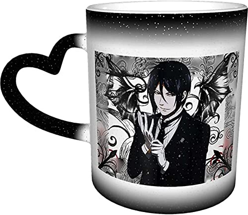 KEROTA Black Butler Farbwechsel-Tasse mit Sternenhimmel, Keramik, wärmeempfindliche Farbwechsel-Tasse (doppelseitig)
