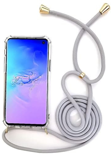 Coque avec Cordon pour Samsung Galaxy A50 Gris/Or