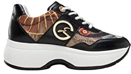 Gattinoni Dafne Damen Sneaker Nylon Planetarium/Leather PEGDF6250WIH, Klassisch schwarz., 36 EU