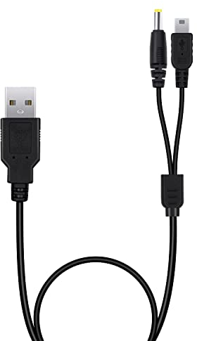 Mcbazel 2 in 1 PSP Ladekabel, USB-Ladekabel Ladegerät Kabel für PSP 3000/2000/1000/PS3