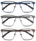 MODFANS 3 Paire de Lunettes de Lecture Homme Anti Lumiere Bleue - Monture Rectangle en Metal Acier Inoxydable Lunettes de Vue Lunettes Loupe Gris-Bleu-Marron