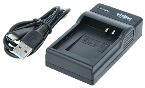 vhbw USB-C Ladegerät kompatibel mit Canon PowerShot SX720 HS | SX620 HS, G9X Mark II Kamera Camcorder - Ladeschale + USB-C Kabel Ladeanzeige - Farbe: schwarz