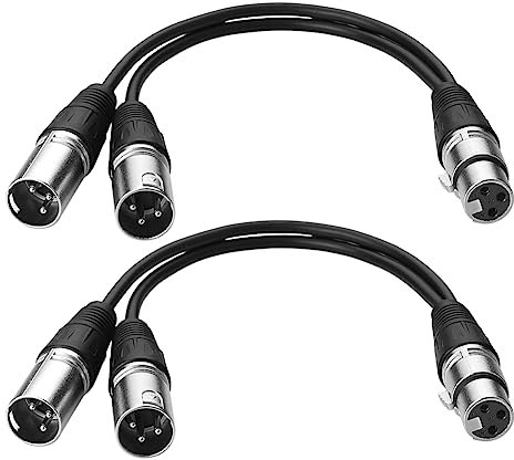 S SIENOC Cable de micrófono XLR de 3 pines a doble 2 XLR (plata hembra a macho) (plata hembra a macho)